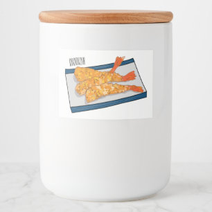 Étiquette Pour Bocaux Shrimp tempura cartoon illustration