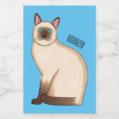 Étiquette Pour Bocaux Siamese cat cartoon (Étiquettes simples)