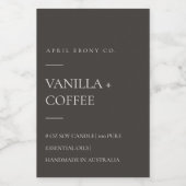 ÉTIQUETTE POUR BOCAUX SIMPLE CANDLE MODERNE MODERNE MINIMAL GRISSE NOIR  (Étiquettes simples)