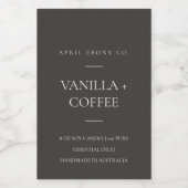 ÉTIQUETTE POUR BOCAUX SIMPLE CANDLE MODERNE MODERNE MINIMAL GRISSE NOIR  (Étiquettes simples)