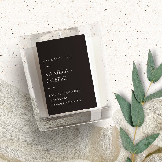 ÉTIQUETTE POUR BOCAUX SIMPLE CANDLE MODERNE MODERNE MINIMAL GRISSE NOIR 