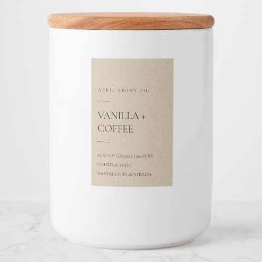 ÉTIQUETTE POUR BOCAUX SIMPLE ÉLÉGANT KRAFT RUSTIQUE MINIMAL MODERNE (Devant)