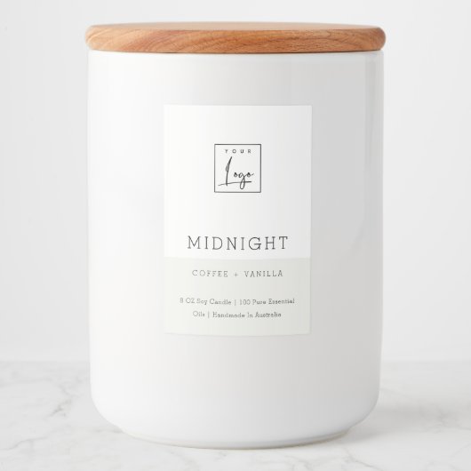 ÉTIQUETTE POUR BOCAUX SIMPLE ÉLÉGANT LOGO MODERNE MINIMAL BOUGIE BLANCHE (Devant)