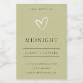 ÉTIQUETTE POUR BOCAUX SIMPLE ÉLÉGANTE BOUGIE DE COEUR BLANC VERT ET MODE (Étiquettes simples)