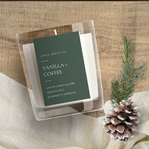 ÉTIQUETTE POUR BOCAUX SIMPLE ÉLÉGANTE BOUGIE VERTE VERTE MINIMALE MODERN