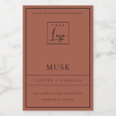 ÉTIQUETTE POUR BOCAUX SIMPLE TERRACOTTA RUST RED LOGO BORDER CANDLE (Étiquettes simples)