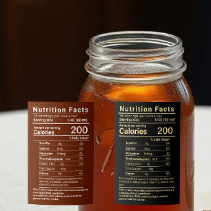 Étiquette Pour Bocaux Sirop d'érable Valeur nutritive Derniers règlement