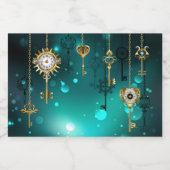 Étiquette Pour Bocaux Skeleton Keys on Green Background (Étiquettes simples)