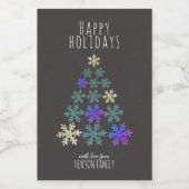 Étiquette Pour Bocaux Snowflakes Festive Personnalisable Noël (Étiquettes simples)