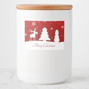 Étiquette Pour Bocaux Snowman de rennes d'arbre de Noël