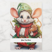 Étiquette Pour Bocaux Souris de Noël 46 Votre texte ici (Étiquettes simples)