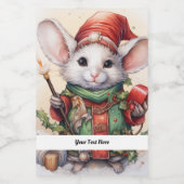 Étiquette Pour Bocaux Souris de Noël 49 Votre texte ici (Étiquettes simples)