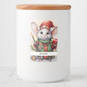 Étiquette Pour Bocaux Souris de Noël 49 Votre texte ici (Devant)