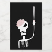 Étiquette Pour Bocaux Squelette d'Halloween avec épée (Étiquettes simples)