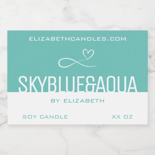 Étiquette Pour Bocaux Style moderne simple Turquoise blanc bougie & (Étiquettes simples)