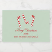 Étiquette Pour Bocaux Sucres de canne rouges, verts et blancs Noël (Étiquettes simples)