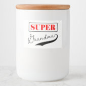 Étiquette Pour Bocaux Super grand-mère (Devant)