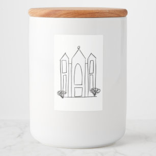Étiquette Pour Bocaux Temple mormon simple moderne LDS Salt Lake City