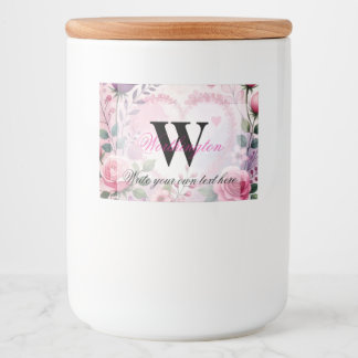 Étiquette Pour Bocaux Texte de typographie cœurs floraux aquarelle roman