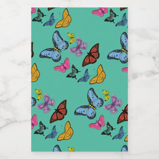 Étiquette Pour Bocaux Texture motif papillon (Étiquettes simples)