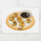 Étiquette Pour Bocaux Thai shrimp purse cartoon illustration (Étiquettes simples)