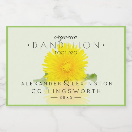 Étiquette Pour Bocaux Thé Racine Dandelion fait maison (Étiquettes simples)