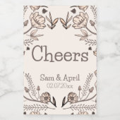 Étiquette Pour Bocaux Thème Brown Floral Mariage (Étiquettes simples)