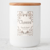 Étiquette Pour Bocaux Thème Brown Floral Mariage (Devant)