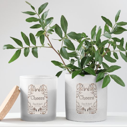 Étiquette Pour Bocaux Thème Brown Floral Mariage