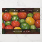 Étiquette Pour Bocaux Tomates jaunes rouges et tomatillos verts (Étiquettes simples)