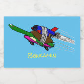 Étiquette Pour Bocaux Tortue volante (Étiquettes simples)