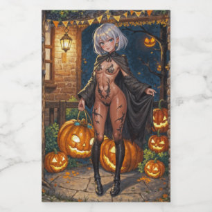 Étiquette Pour Bocaux Trick ou le traitement, Brave Halloween Costume Gi