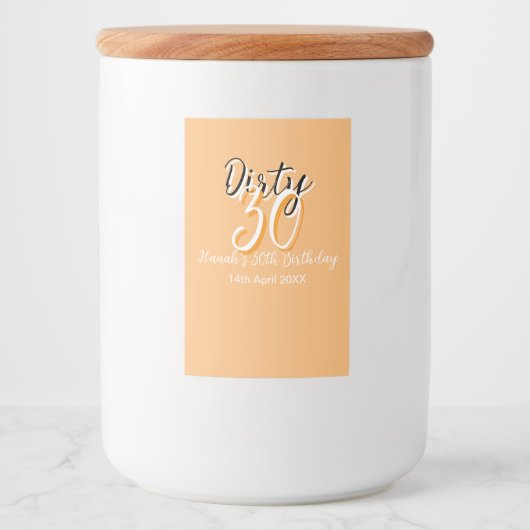 Étiquette Pour Bocaux Triste trente orange blanc simple rétro annonce d' (Devant)