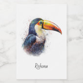 Étiquette Pour Bocaux Tropical Splendor Toucan, personnalisé (Étiquettes simples)