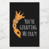 Étiquette Pour Bocaux Tu me girafes fou (Étiquettes simples)