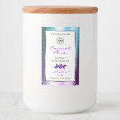 Étiquette Pour Bocaux Turquoise Parties scintillant violet blanc Étiquet (Devant)