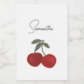 Étiquette Pour Bocaux Two Red Cherries Illustration | Cute Fruit Art  (Étiquettes simples)