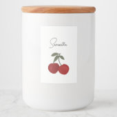 Étiquette Pour Bocaux Two Red Cherries Illustration | Cute Fruit Art  (Devant)