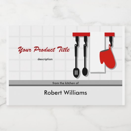 Étiquette Pour Bocaux Ustensiles de cuisine du chef (Étiquettes simples)