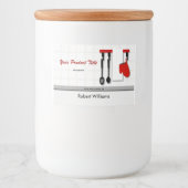 Étiquette Pour Bocaux Ustensiles de cuisine du chef (Devant)