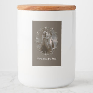 Étiquette Pour Bocaux Vierge vintage et enfant avec cadre argenté