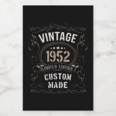 Étiquette Pour Bocaux Vintage 1952 Limited Edition Personnalisé (Étiquettes simples)