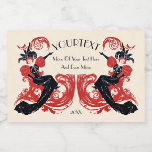 Étiquette Pour Bocaux Vintage Art nouveau 1920 Flapper Girls Modèle