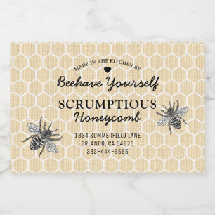 Étiquette Pour Bocaux Vintage Honeypeb Honey Food