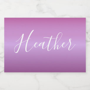 Étiquette Pour Bocaux Violet violet et script blanc personnalisé