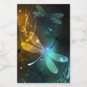 Étiquette Pour Bocaux Vol de libellule verte lumineuse (Étiquettes simples)