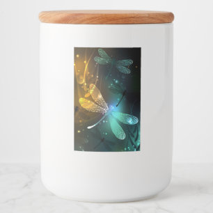 Étiquette Pour Bocaux Vol de libellule verte lumineuse