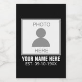 Étiquette Pour Bocaux Votre photo ici Nom et âge (Étiquettes simples)