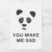 Étiquette Pour Bocaux Vous me rendez triste. Panda triste. (Étiquettes simples)