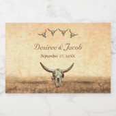 Étiquette Pour Bocaux Western Rustic Mariage Pays Vache Taureau crâne (Étiquettes simples)